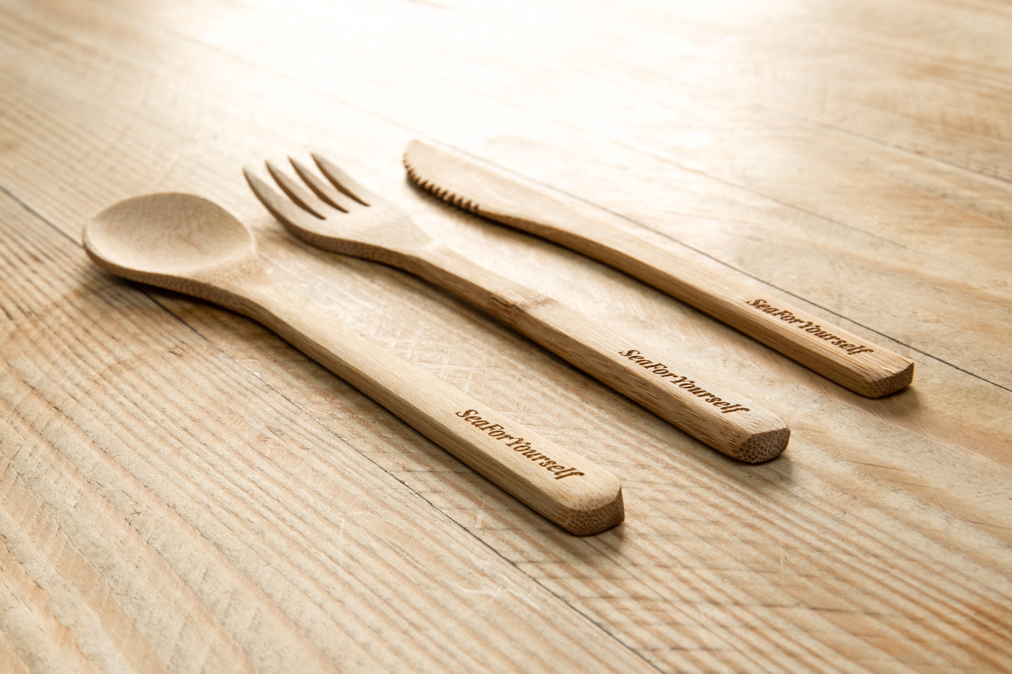 Bamboo Cutlery Set with Cotton Pouch